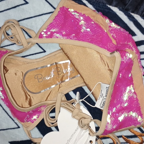 Beach Bunny NWT Ray Of Light LG Top MD Skimpy Bottom - Picture 9 of 12